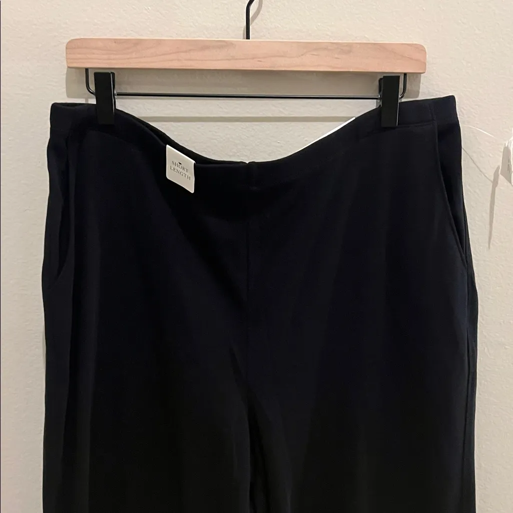 Croft & Barrow Black Stretch Cotton Pull-On Straight Leg Pants Pockets XL Short - Image 5