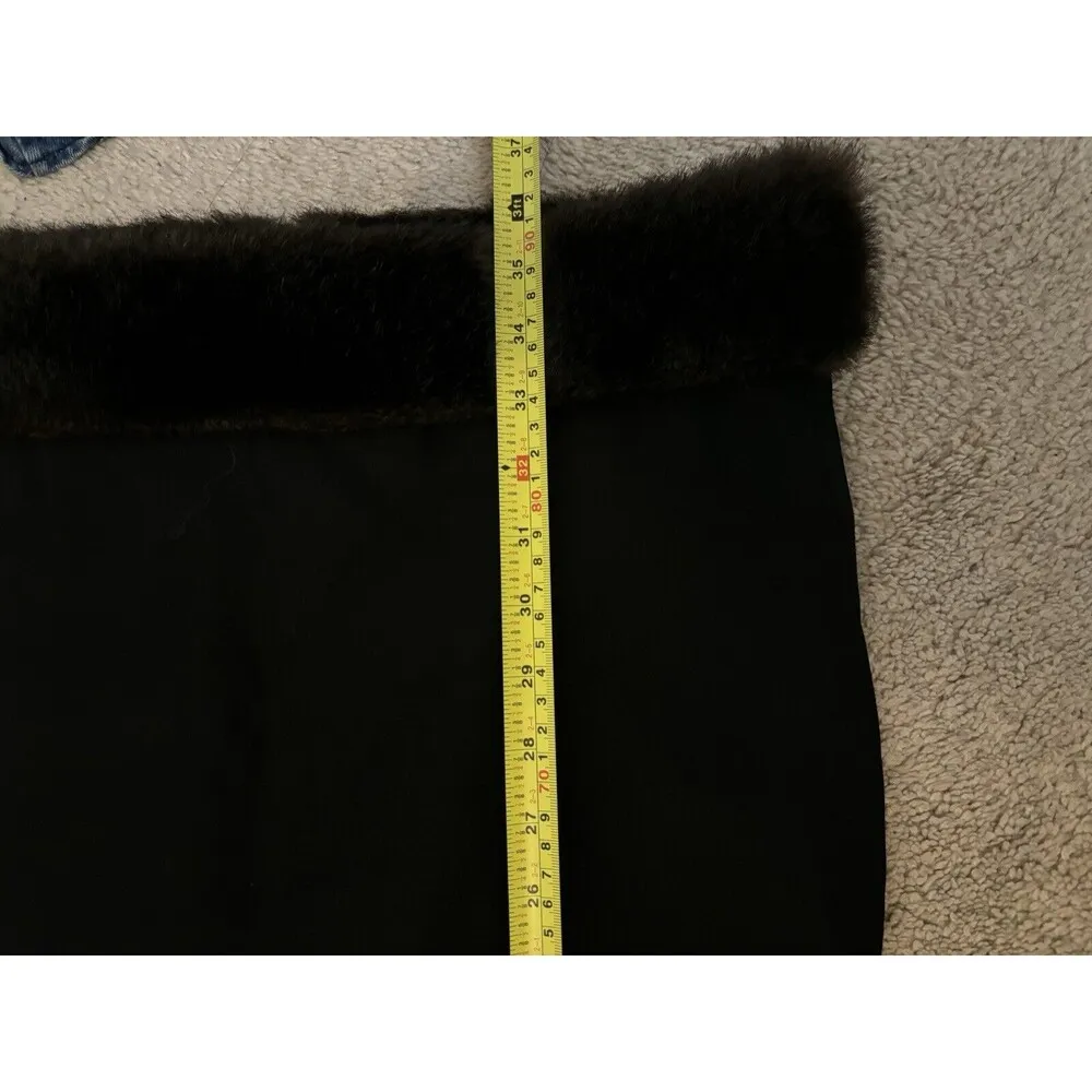 Italian Sonia Spegiale Black Collar Faux Fur Elements Size 44 Bodycon Mini Dress Size M - Image 14