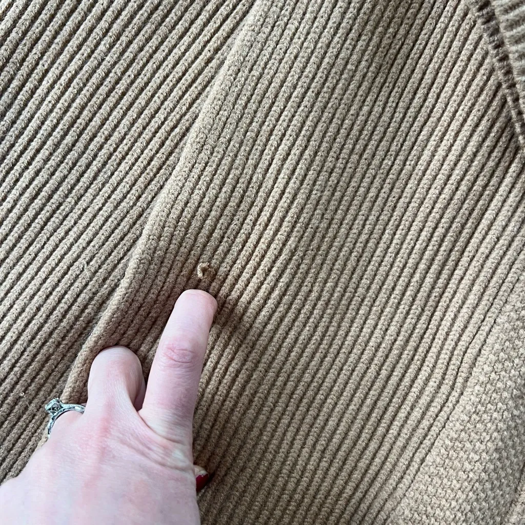 Ann Taylor Cozy Open Front Tan Knit Cardigan - Image 7