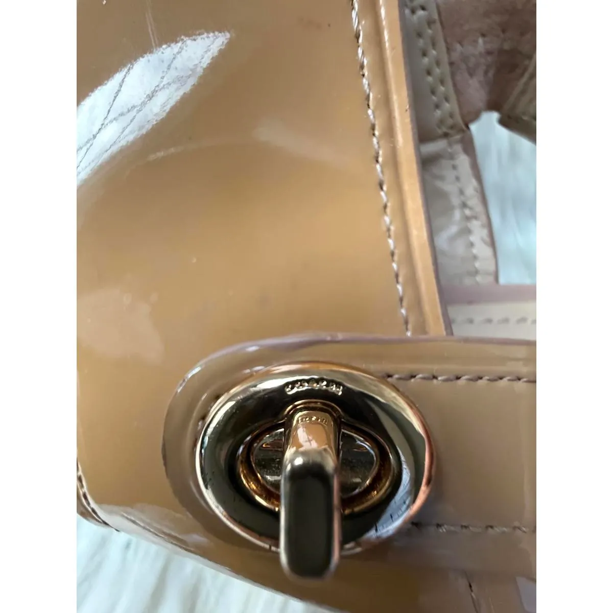 Coach  Women's Patent Leather Sandals with Buckle Strap - Image 9