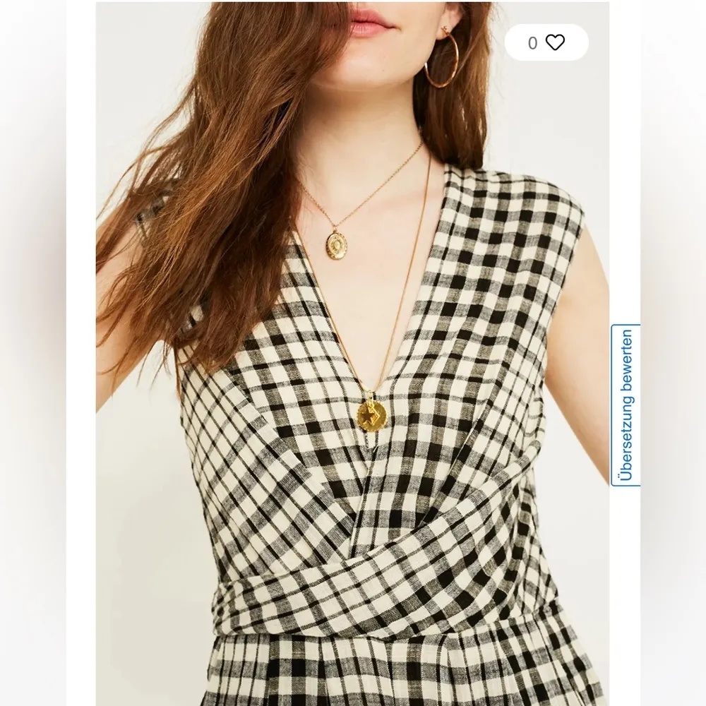 URBAN OUTFITTERS Ellery Surplice Gingham Plaid Jumpsuit w/ Pockets $108 EUC 10 - Image 13