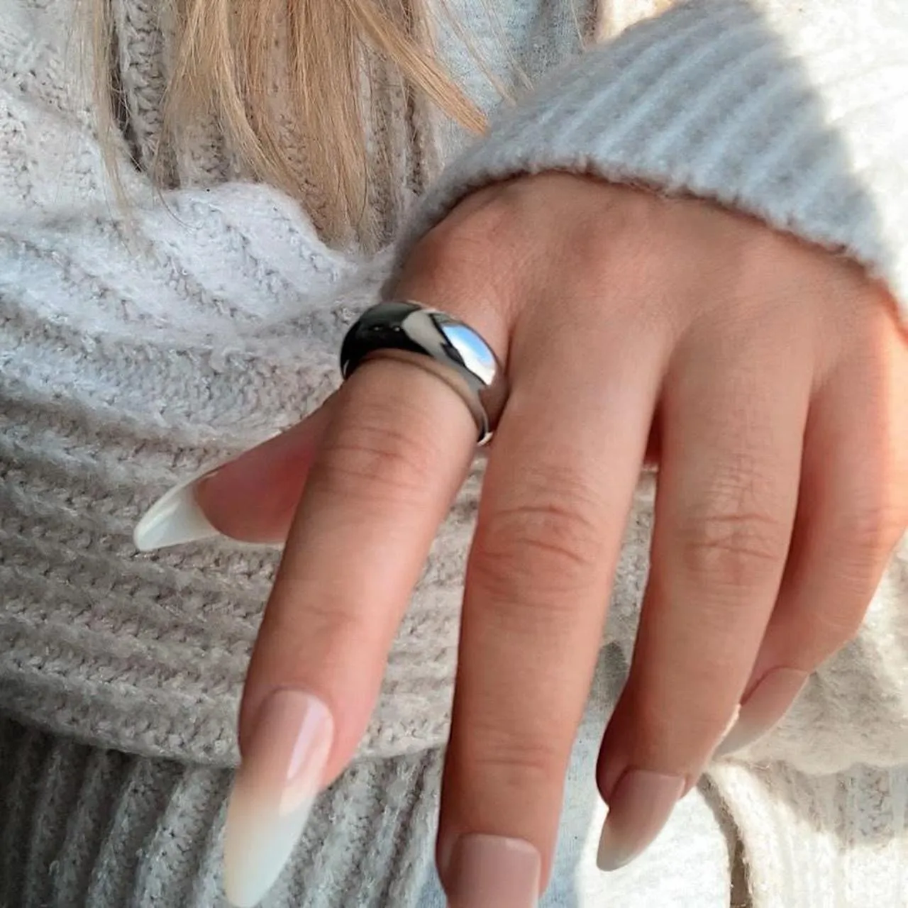 Boutique Sterling Silver Dome Ring  - Image 2