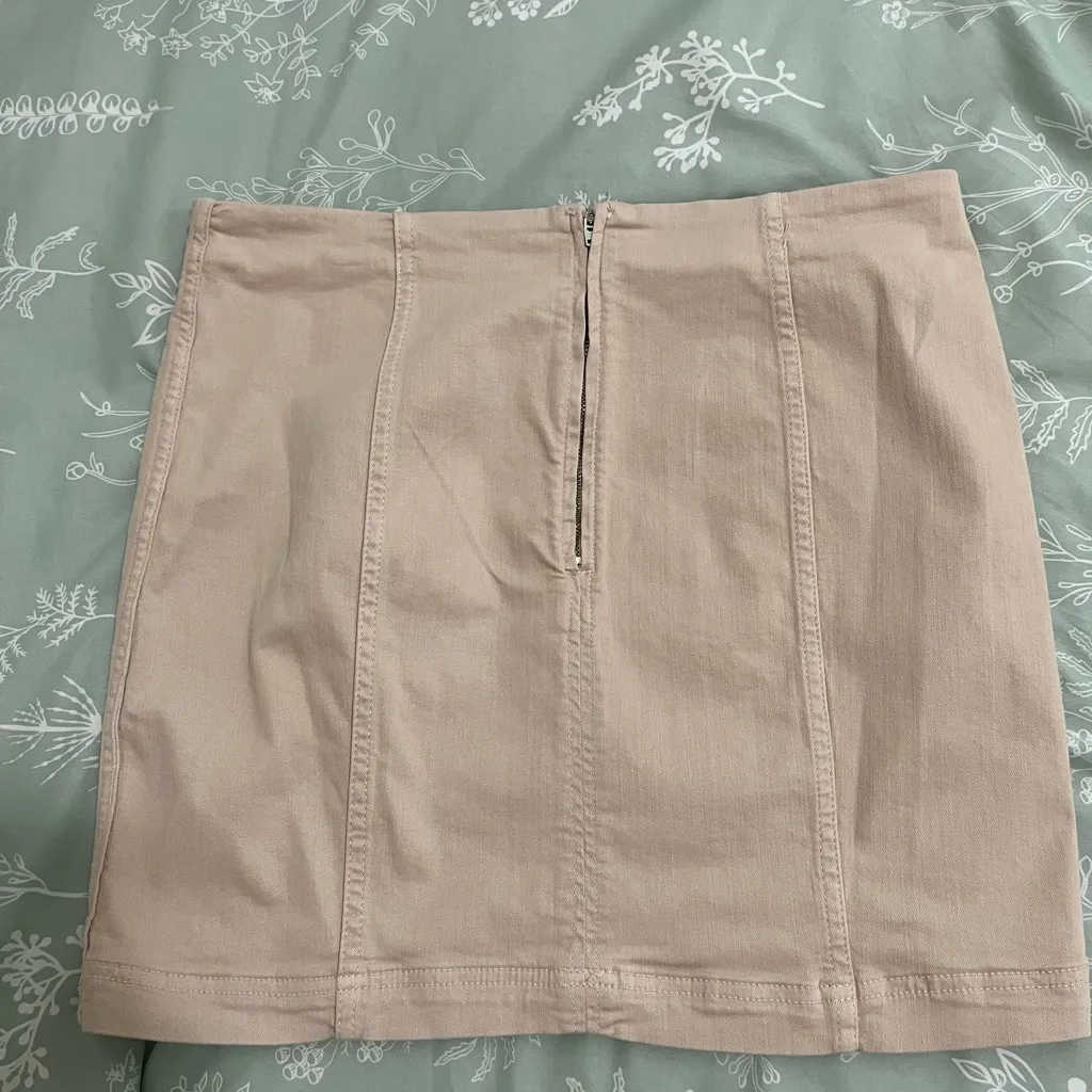 Free People Modern Femme Women's Mini Skirt Khaki Stretch Size 12 - Image 4