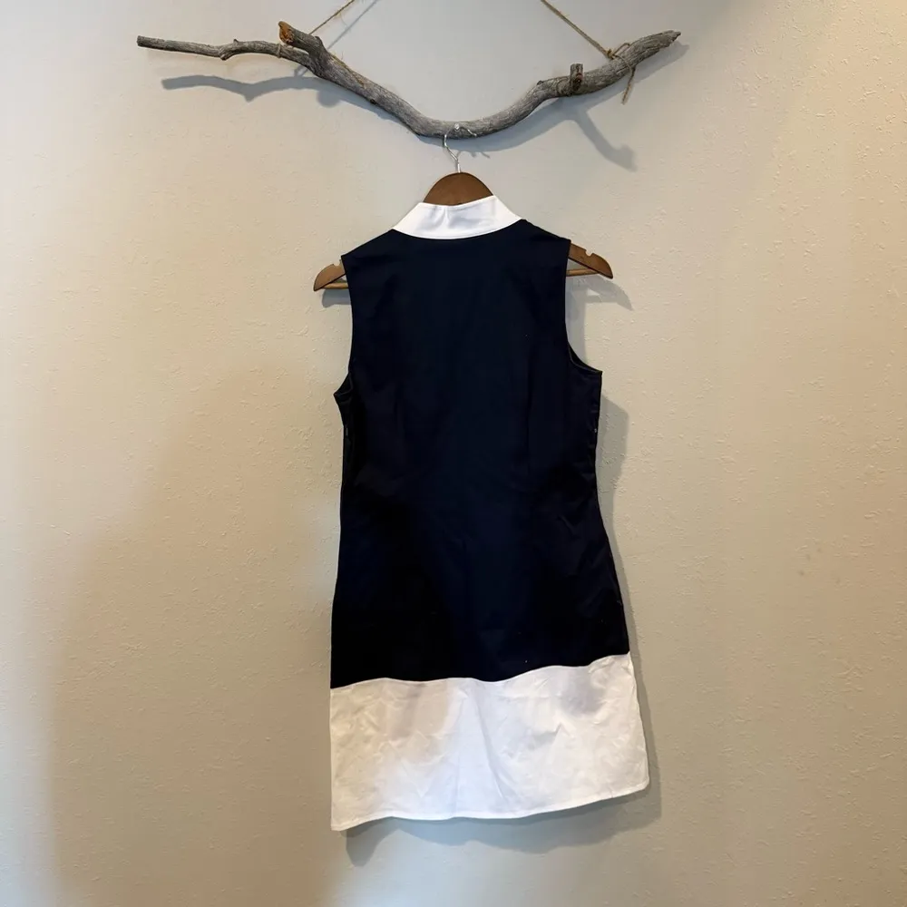 Sail to Sable Colorblock Tunic Shift Dress in Navy/White - Image 6