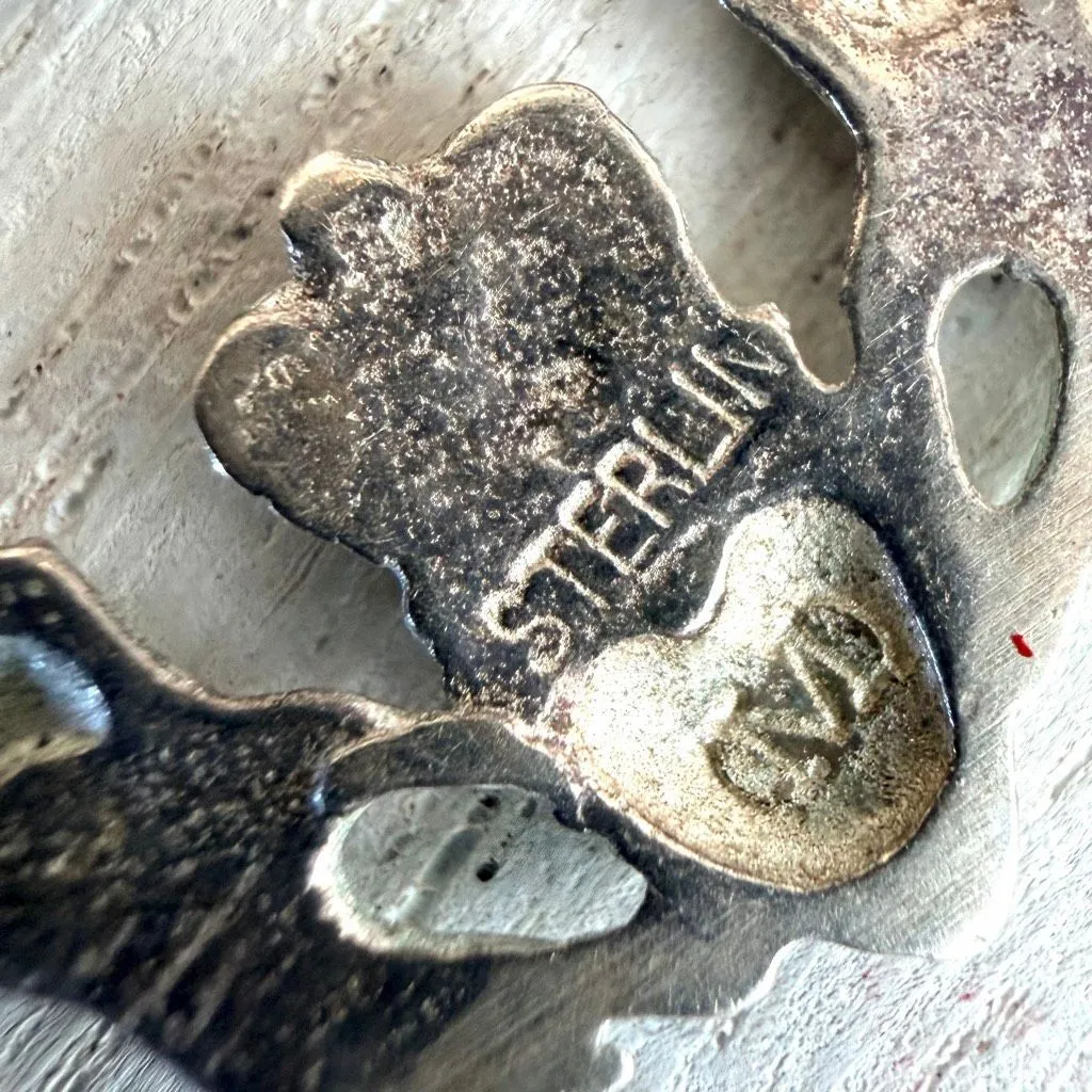 Sterling Silver Claddagh Dangle Earrings Green Inlay Irish Celtic - Image 8