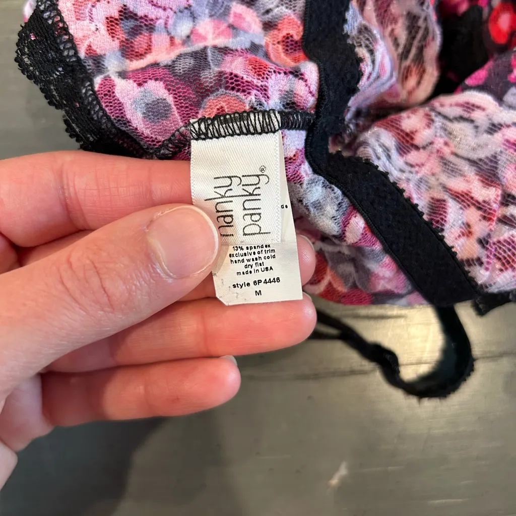 Hanky Panky Pink & Red Floral Roses Lace Bralette - Image 6