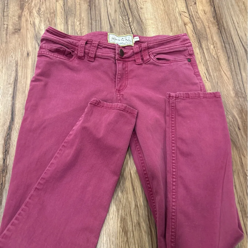 2 PAIRS AVENTURA Mid Rise Slim Straight Jeans Size 6 Pink & Blue Organic Cotton - Image 2