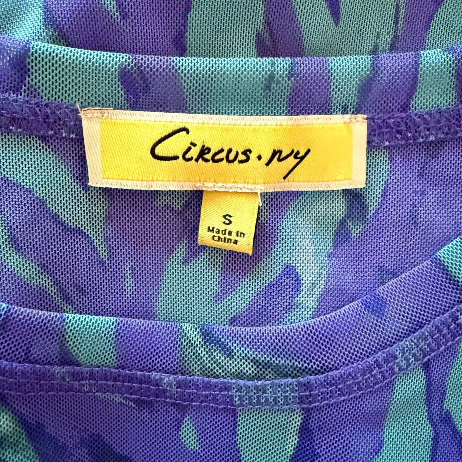 Circus Ivy Retro Lilac & Green Zebra Sheer Polyester Spandex Crop Top Sz S - Image 5