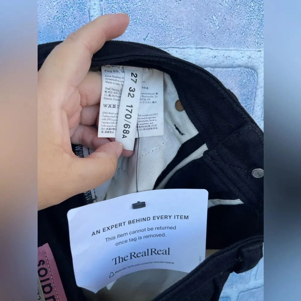 ACNE STUDIOS BLÅ KONST PEG BLACK JEANS SIZE 27 - Image 14