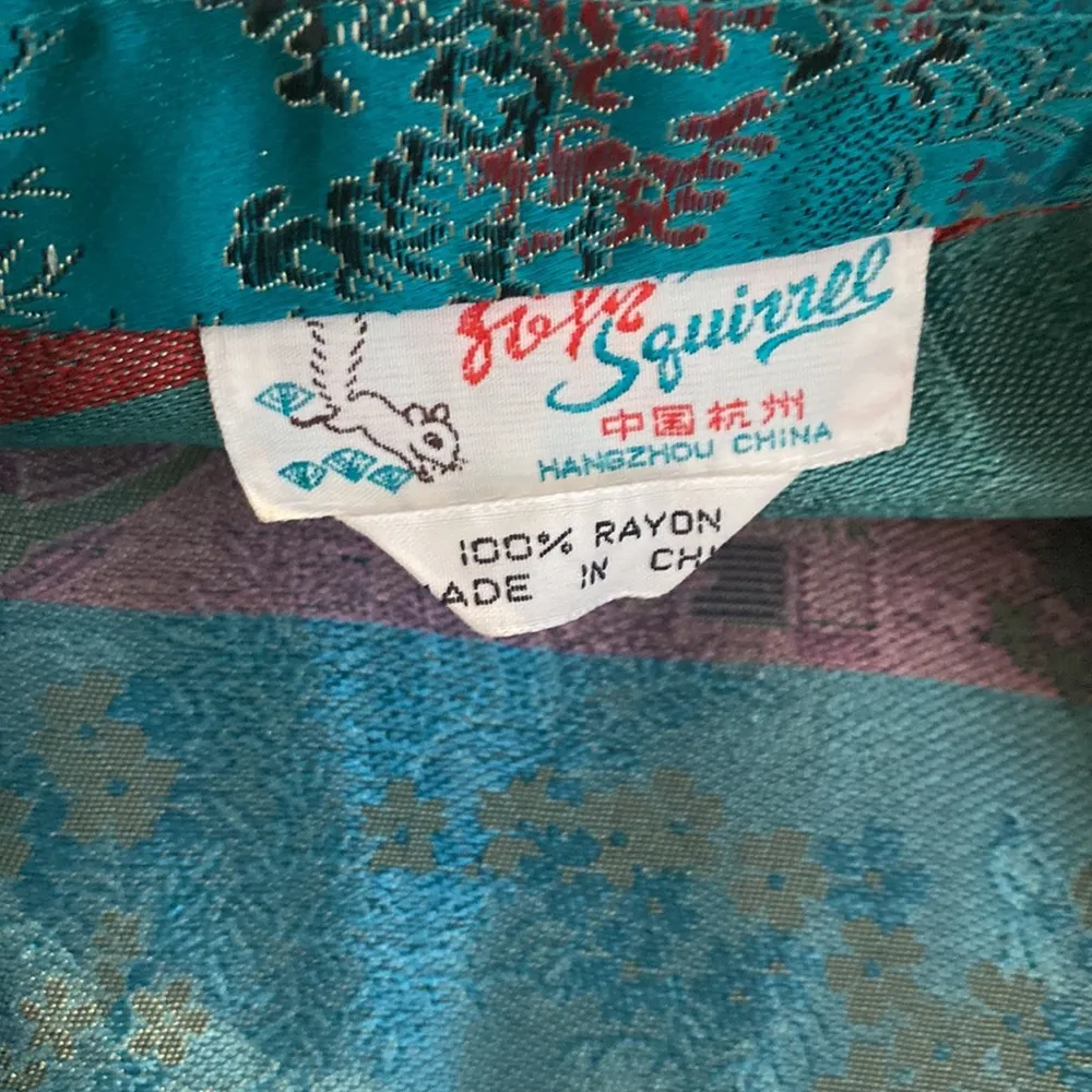 Traditional Chinese 3 Piece Pants, Shirt, & Robe Set EUC Satin Rayon Sz Sm - Image 11