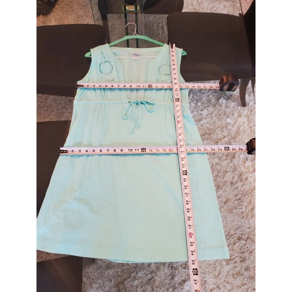 Palisades Beach Club Womens Blue Drawstring Sleeveless Knee Length Dress Large - Image 7