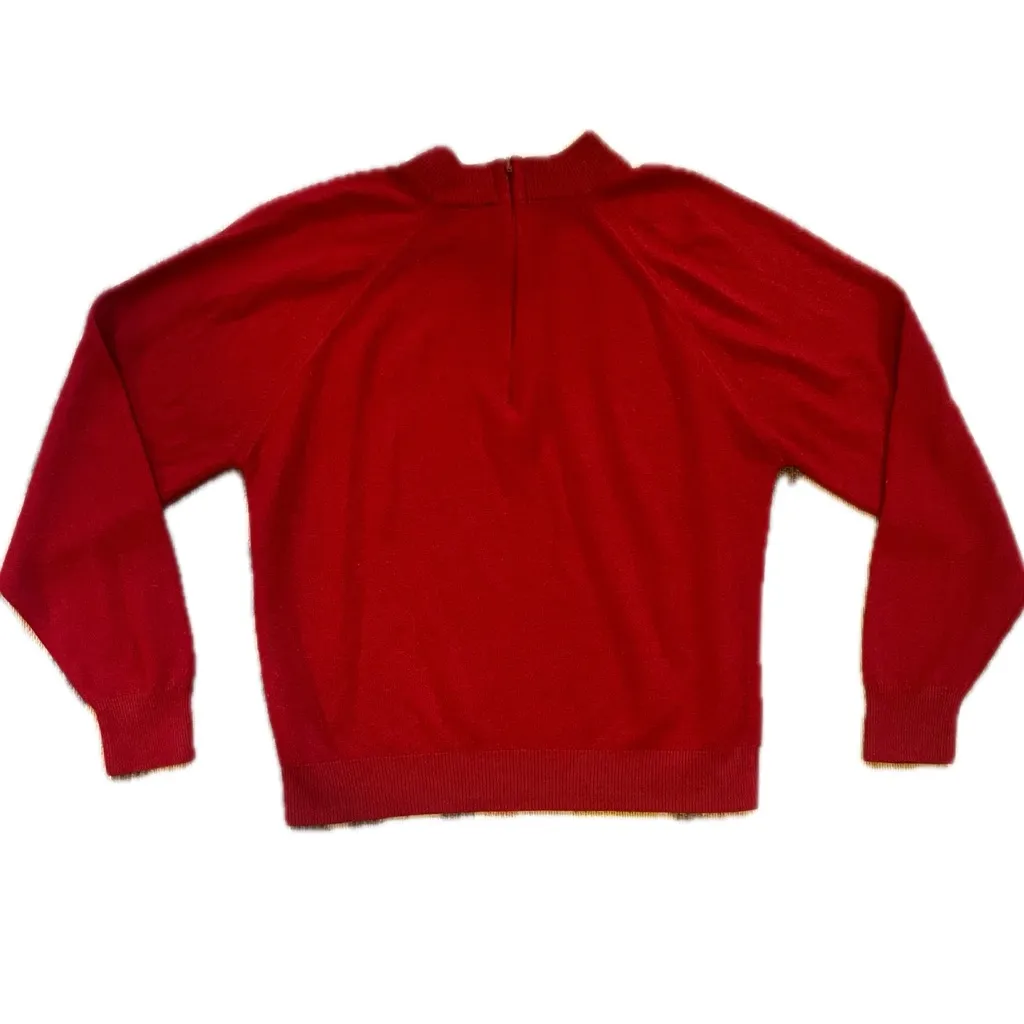 Designers Originals Vintage Red Mock Neck Luxelon Sweater Medium - Image 2