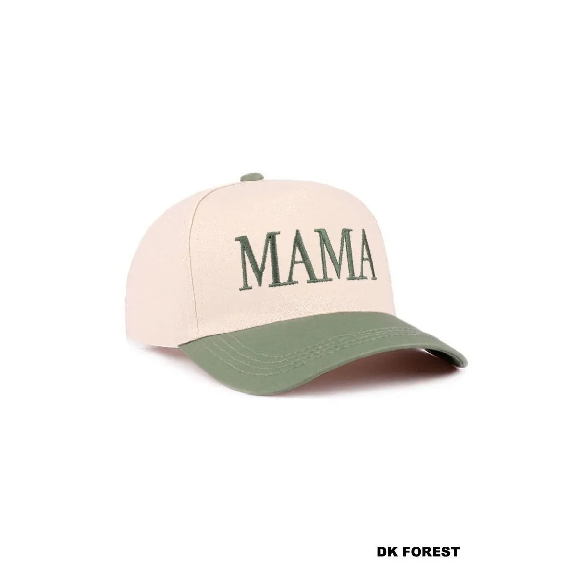 Mama Embroidered Hat Beige and Dark Forest Adjustable - Image 4