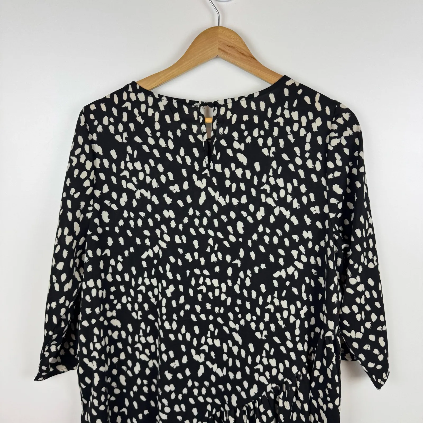 Hayden‎ Womens Black Leopard Asymmetrical Flounce Hem Dress Sz L Oversized Flowy - Image 9