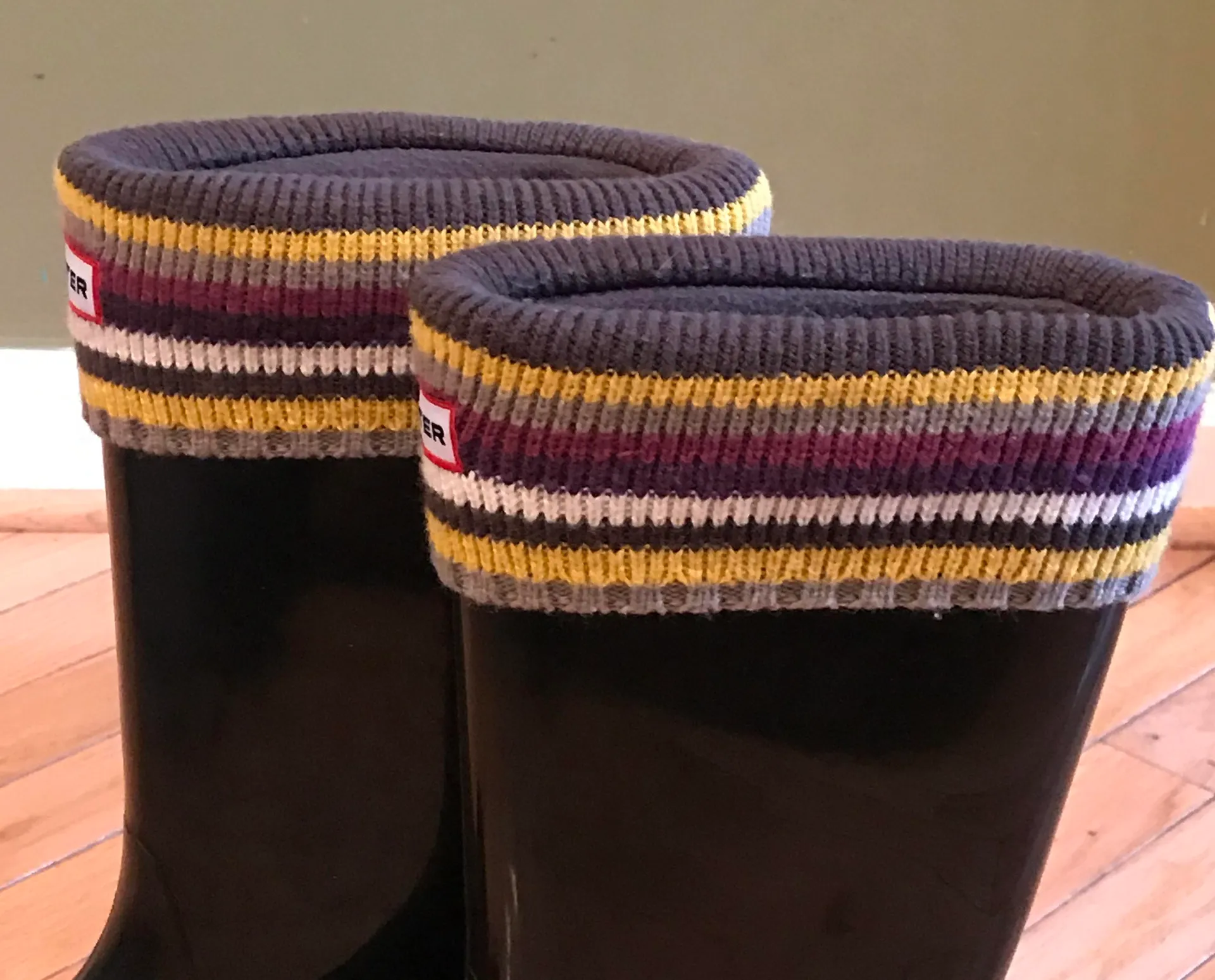 Hunter Socks Grey/Stripes Sz M - Image 4