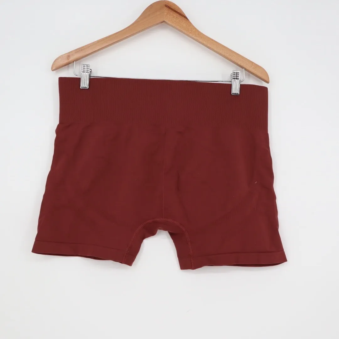 Gymshark Seamless High Waisted Shorts Brick Red Workout Fitness Size XXL - Image 4