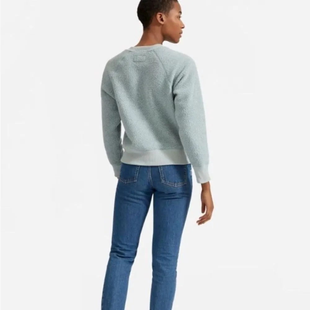Everlane The ReNew Fleece Raglan Sweatshirt in Pale Sage- Size XS - Image 2