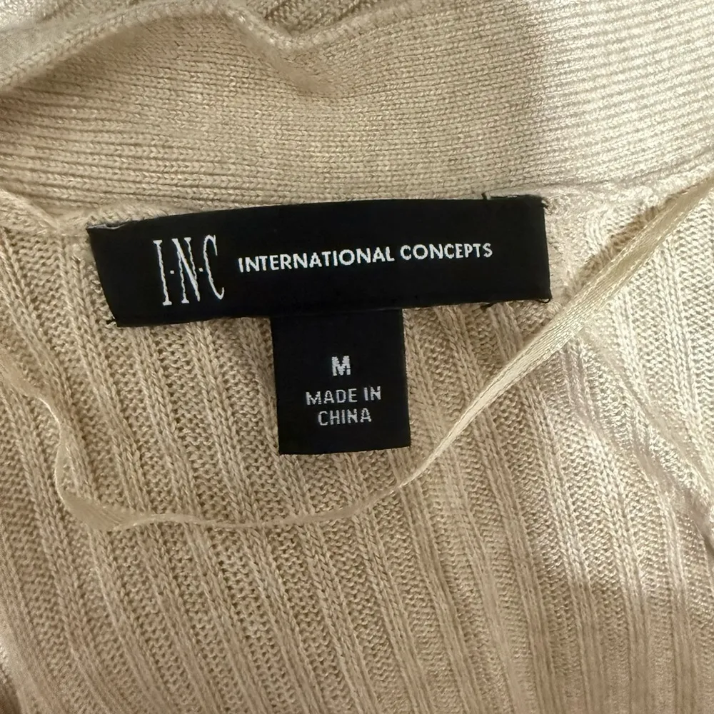 International Concept INC Long Sweater Jacket Open Front L/S Pockets Med EUC - Image 7