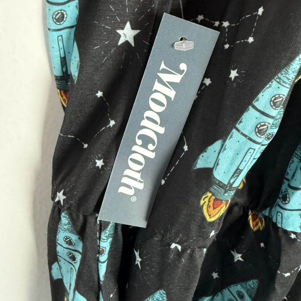NWT Modcloth Breakfast for Dinner Easy Does It Sleep Romper Rockets Size Medium - Image 10