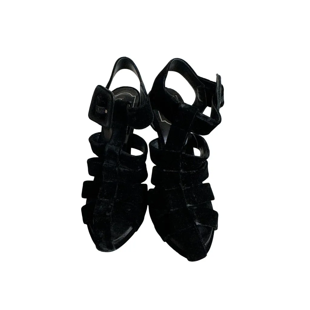 ROGER VIVIER Rich Black Velvet Stiletto Heels Sz 37.5 - Image 2