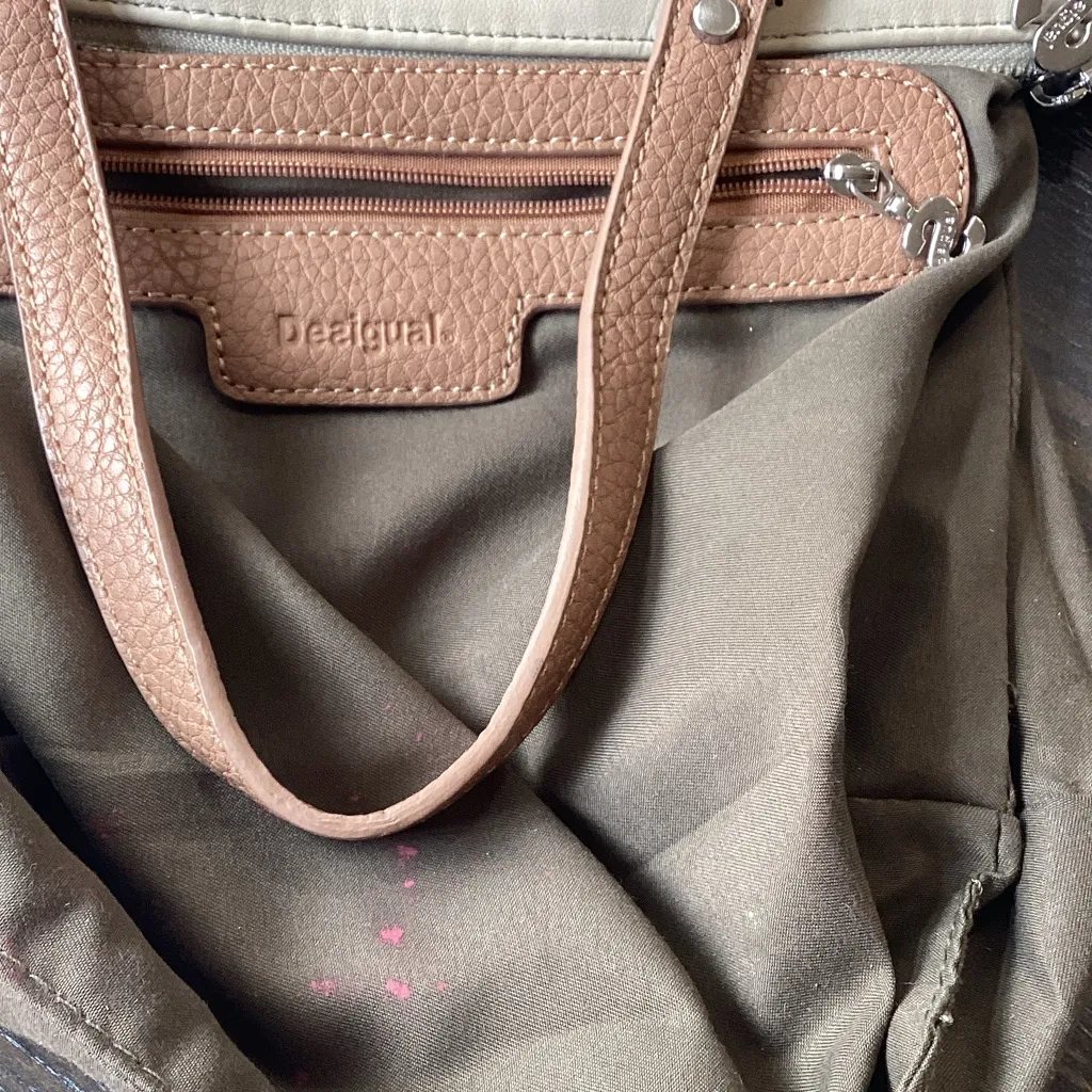 Desigual Cream and Tan Laser-Cut Tote - Image 9