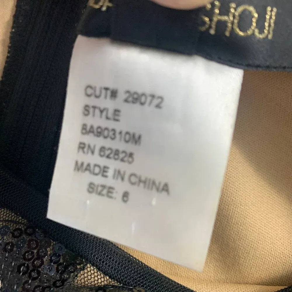 Tadashi Shoji Black Nude Sequin 3/4 Sleeve Mini Dress Size‎ US 6 - Image 12