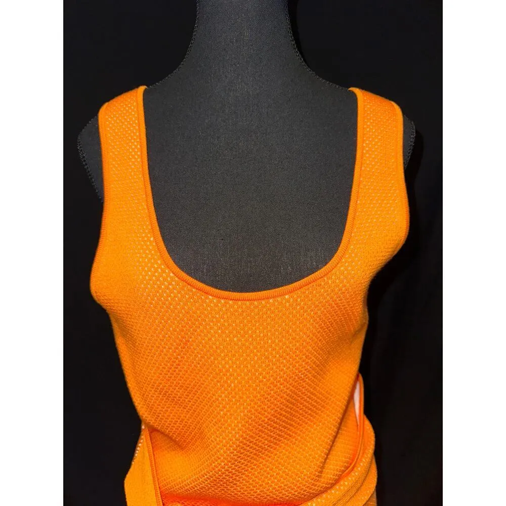 Toccin Orange Lucy Sleeveless Tank Dress with Tie Sz L Size L - Image 3