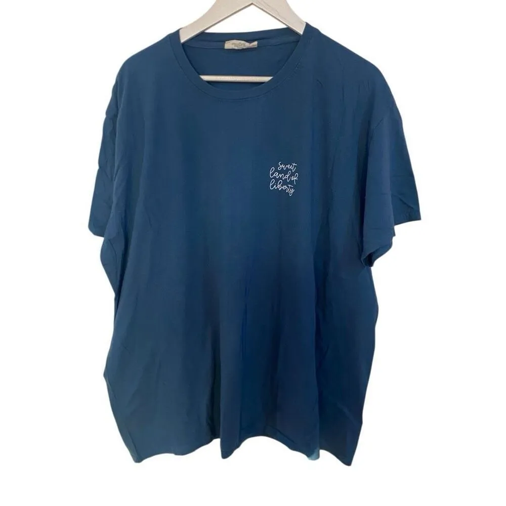 Simply southern Greatland of liberty, short sleeve shirt, blue American flag pat - Image 3