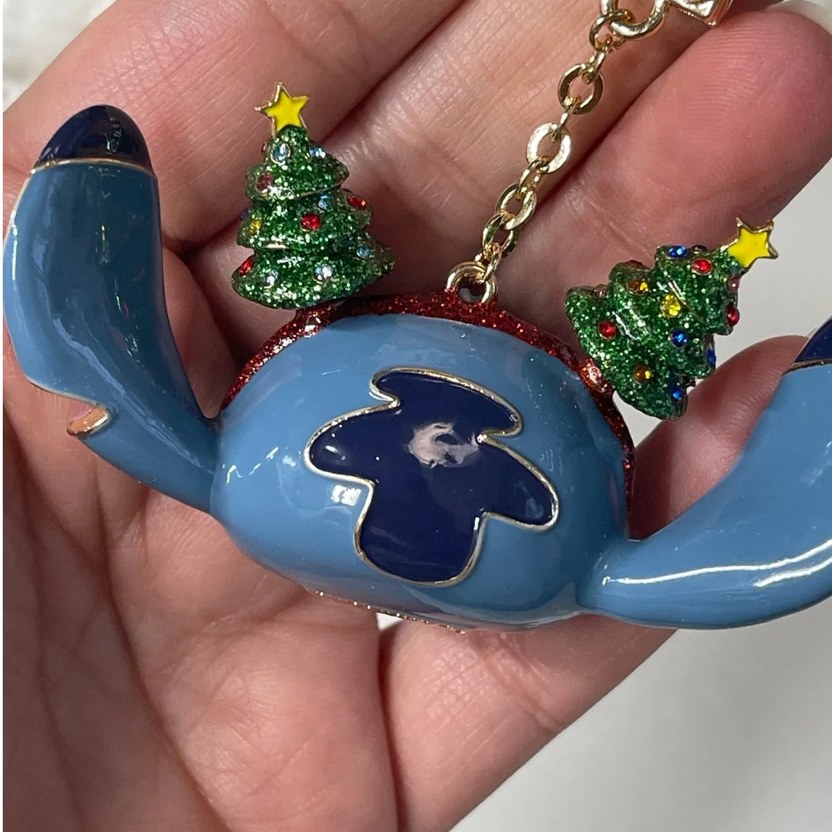 Disney Stitch BaubleBar Bag Charm Keychain Rhinestone Christmas Tree Holiday NEW - Image 7