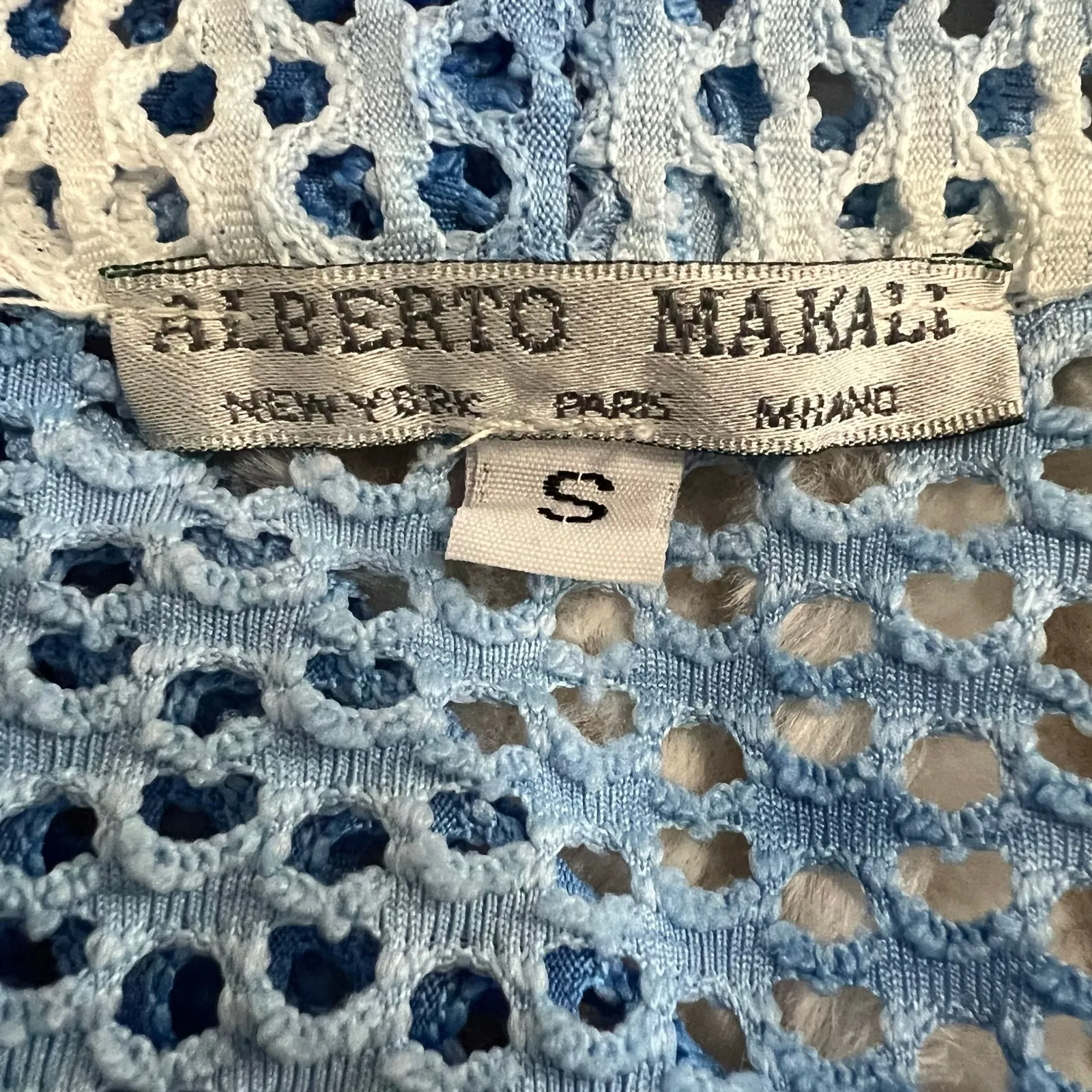 Alberto Makali Blue White Tie Dye Open Cardigan Size Small - Image 7