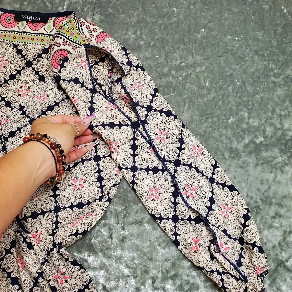 Varga Pattern Romper Pink Size M - Image 4