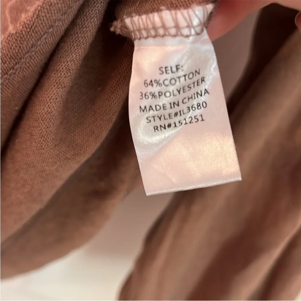 Brown Ruffle Long Sleeve Top Size M - Image 4