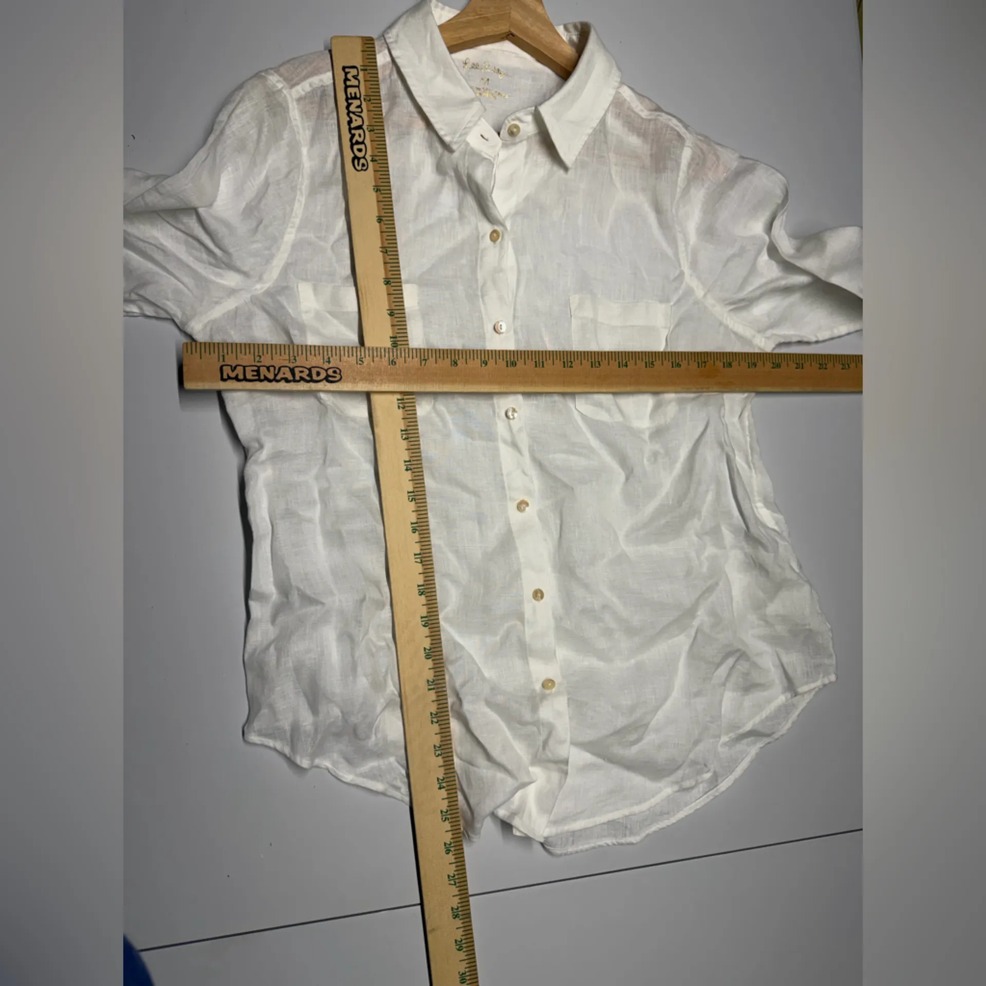 Lilly Pulitzer women’s 100% Linen White button front Shirt Blouse Size medium - Image 8