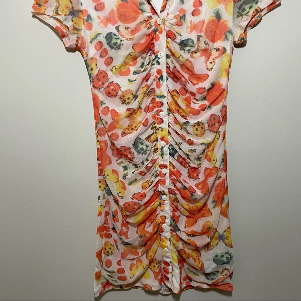 Urban Outfitters Riko Bodycon Butterfly Bug Mesh Dress - Image 4