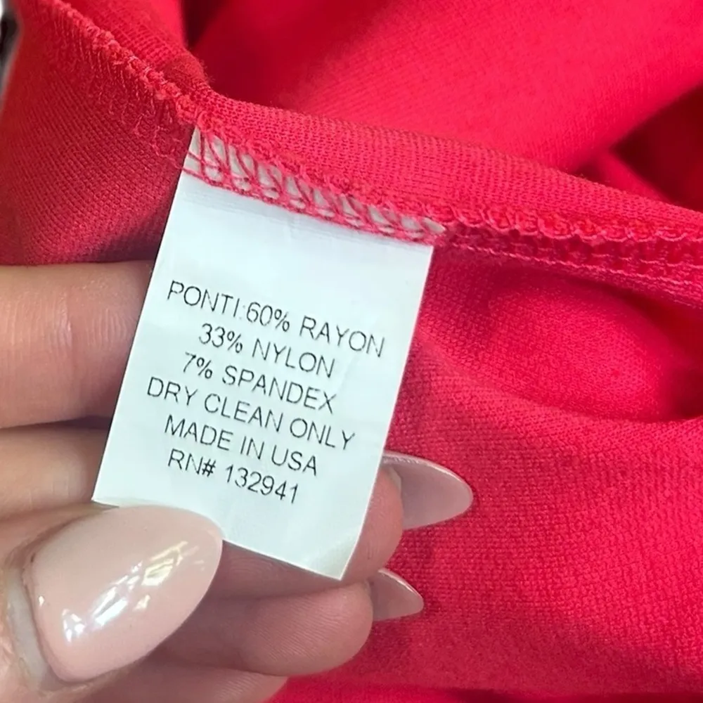 Amanda Uprichard Short Sleeve Bright Coral Pink Pleated Pocket Dress Medium - Image 9