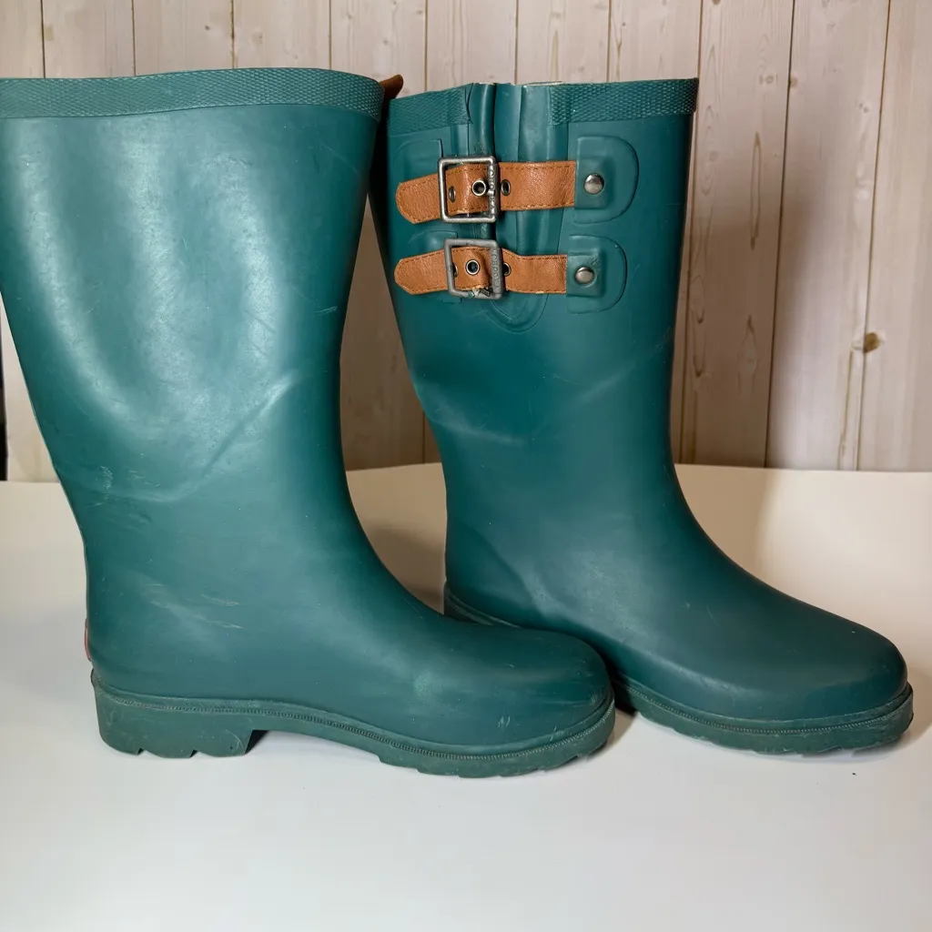 Chooka  Teal Rain Boots with Adjustable Buckle - Image 2
