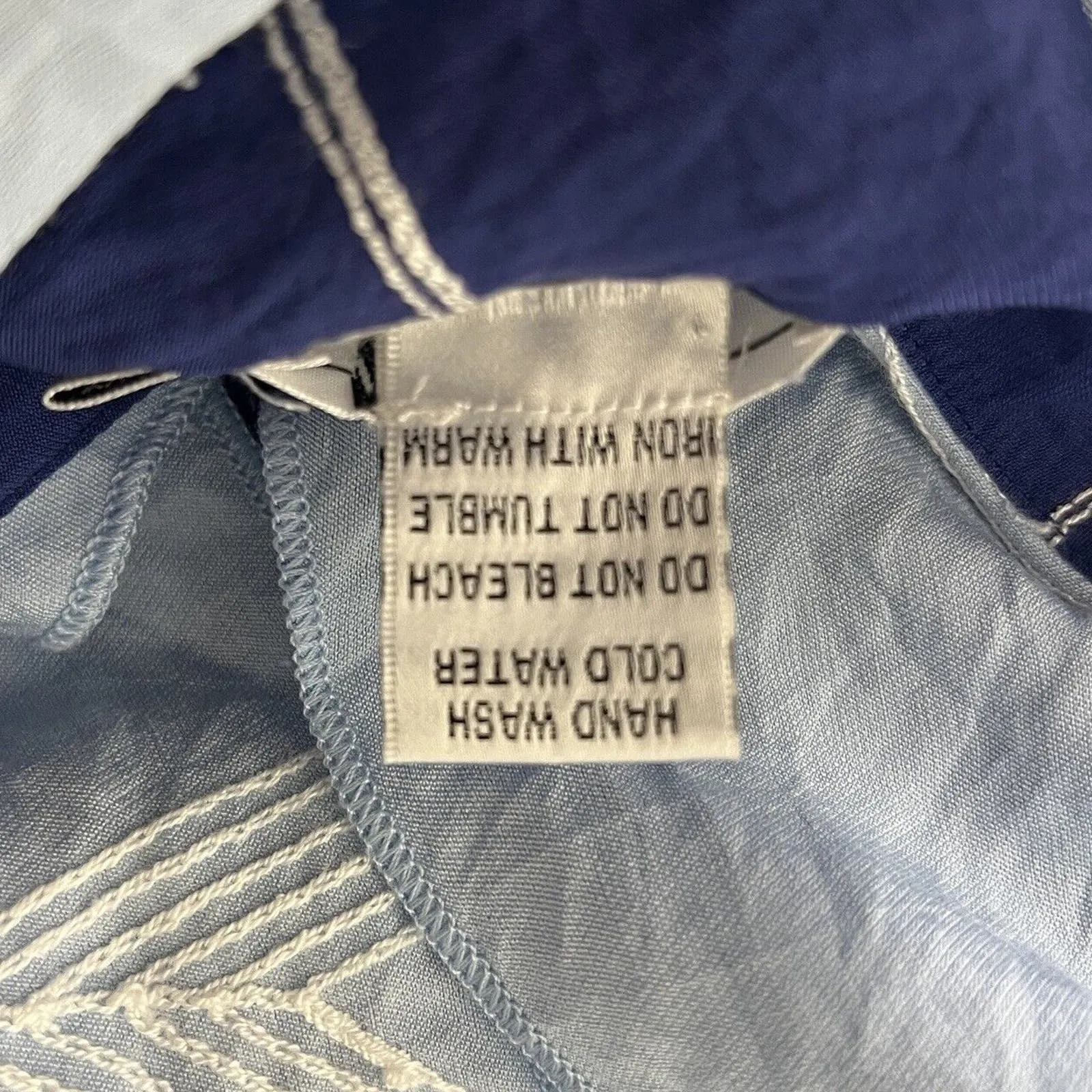 Feratelli‎ Shirt Womens Small Blue Geometric Layered Lagenlook Artsy Art To Wear - Image 8