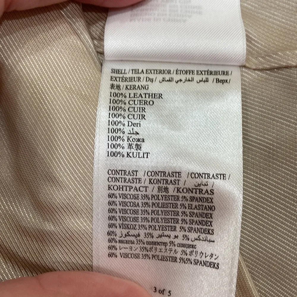 100% Leather Jacket. Size XS. Cream color - Image 9