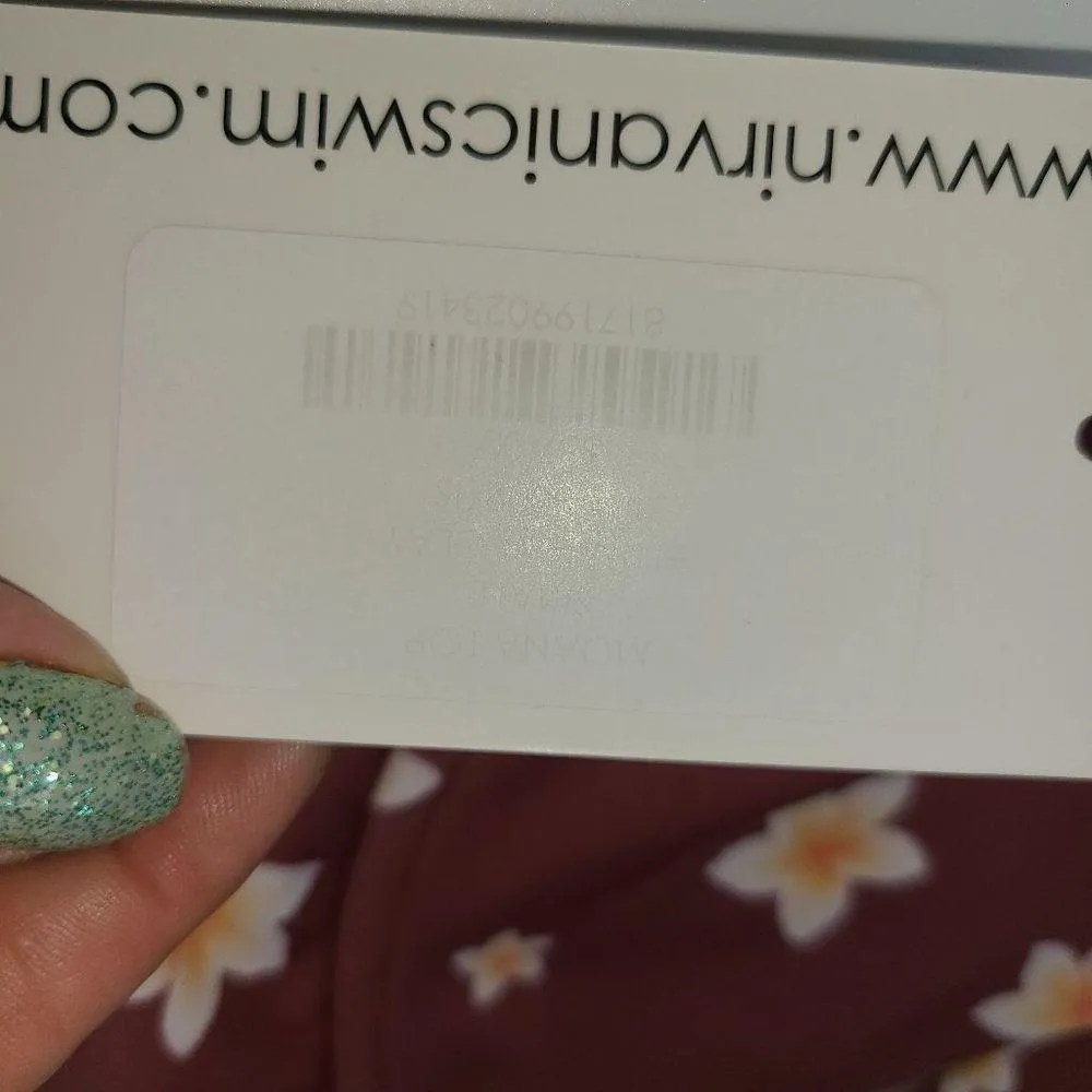 Nirvanic Swim Bikini Moana Top in Plumeria Clay (S) - Image 5