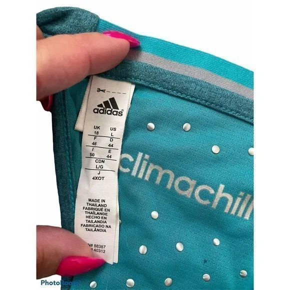 ADIDAS Uncontrol Climachill Racerback Chill Shock Green‎ Tennis Dress Womens L - Image 7