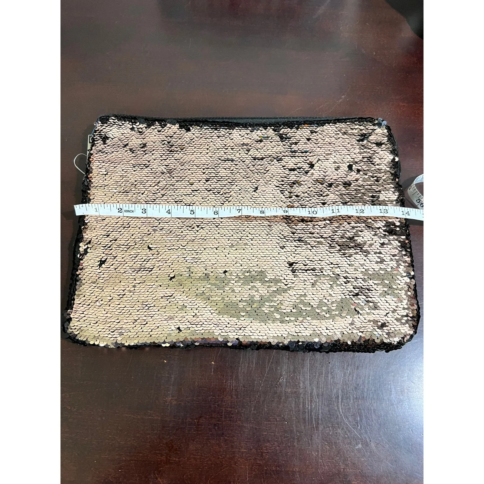 Black & Gold Reversible Sequin Laptop Sleeve - Image 4