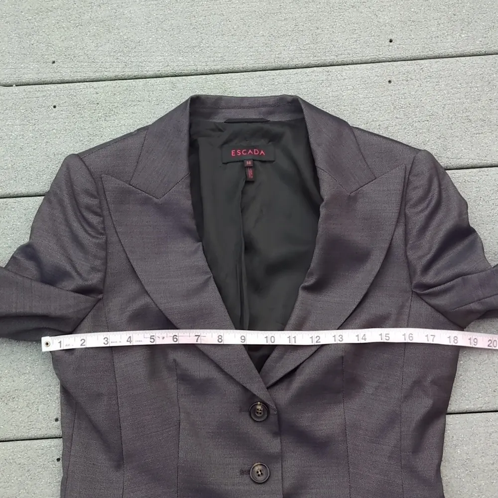 Escada 3 Button Blazer Jacket Size 38 Women's Gray Size 38 Tweed Blazer Jacket Black Size M - Image 10