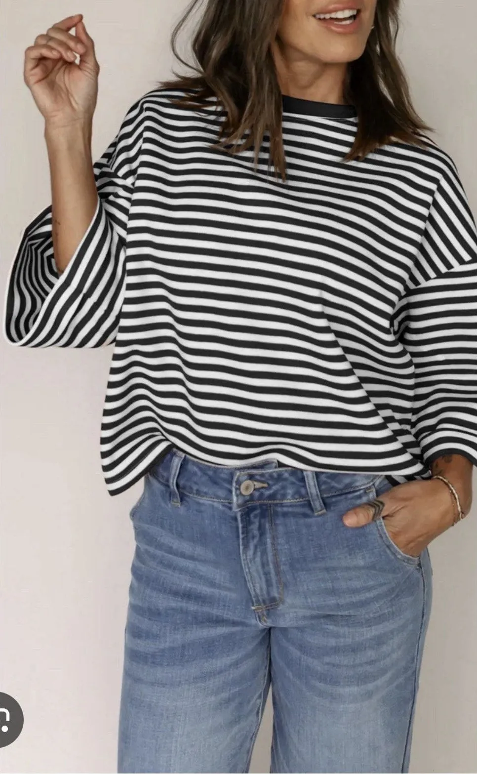 Black Stripe Bowknot Cutout Back Drop Shoulder Wide Bracelet Sleeve Top XL - Image 1