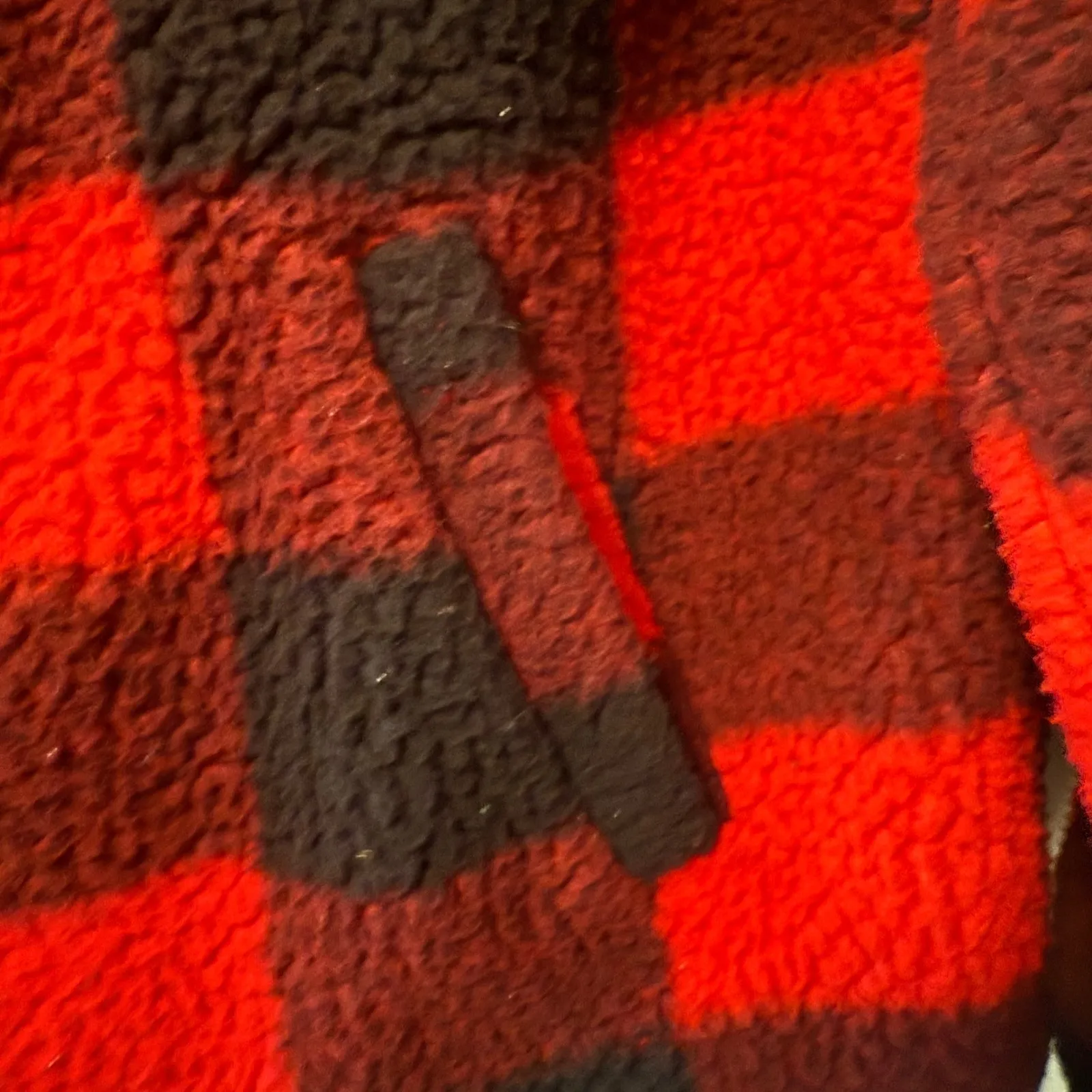 Old Navy Sherpa Pullover Buffalo Plaid Cozy‎ Quarter Zip Jacket Small - Image 3