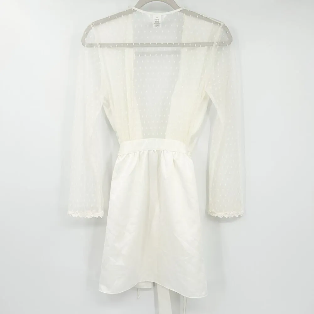 Flora Nikrooz Womens Coquette Bridal Sleep Charmeuse Robe & Slip Dress Set Small - Image 13