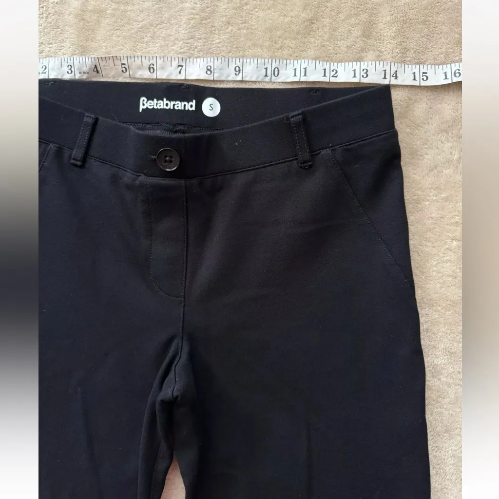 Betabrand Dress Yoga Pull on Pants Black Straight Leg Work Office Size Small - Image 7