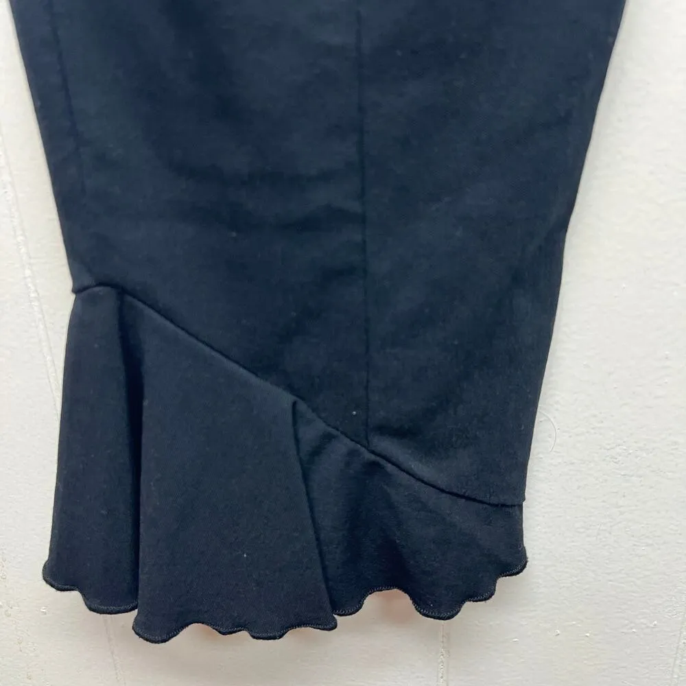 INC Black Womens Pants 8 Cropped Ruffle Hem Stretch Pull On Dressy Party Event - Image 8