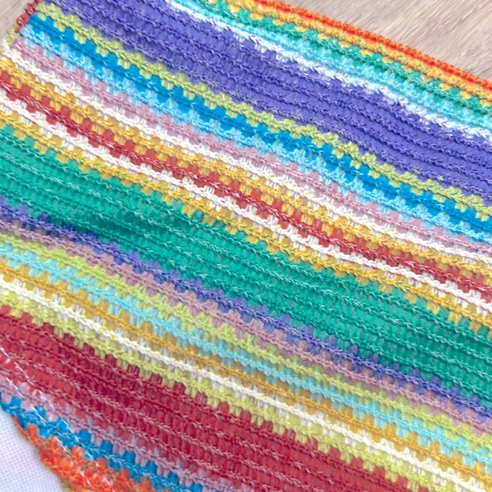 Colorful Striped High Waisted Bikini Set (L) NWOT Green Size L - Image 2