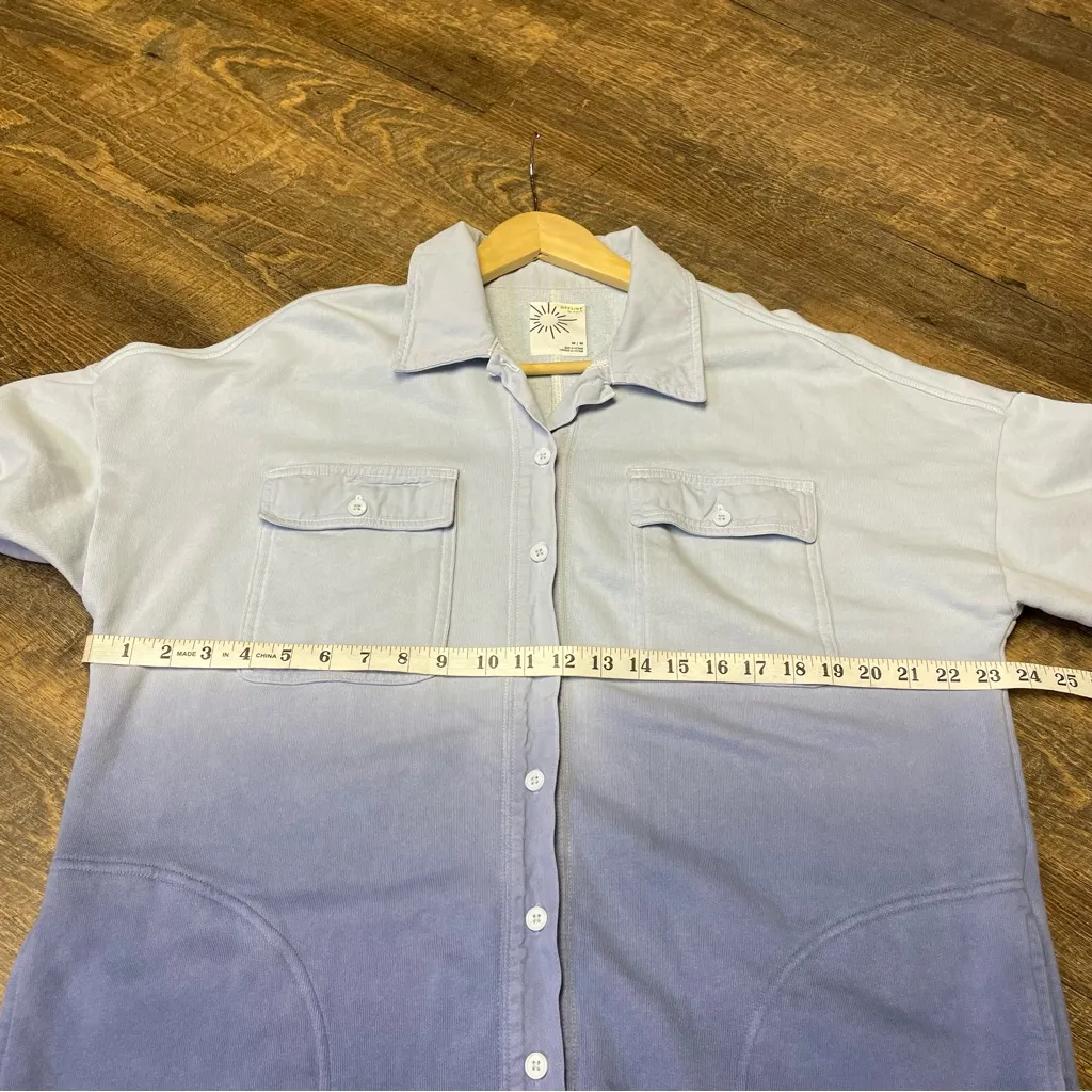 Aerie Offline by  Throwback Shacket Ombré Blue Womens Medium Oversized - Image 5