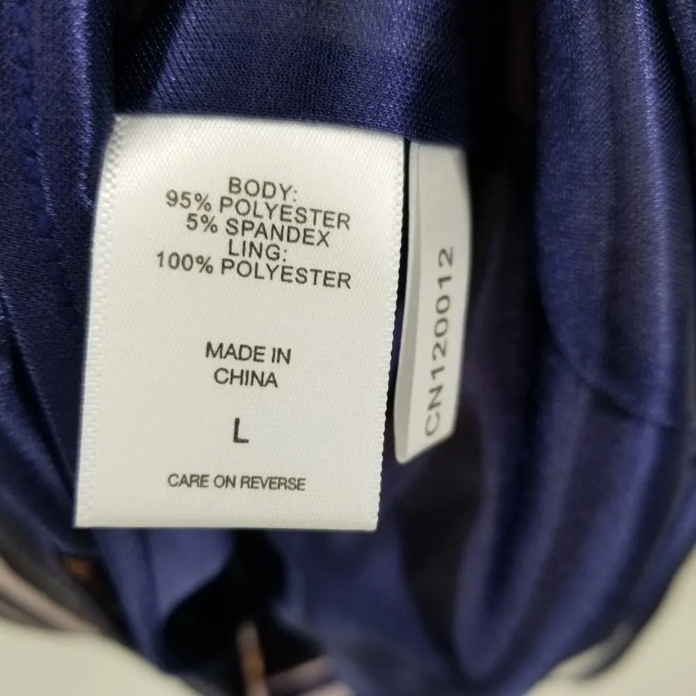 New York & Company Floral Midi Sheath Dress L Blue Size L - Image 8